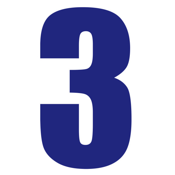 bike it Bike it 8 inch race numbers blue - #3